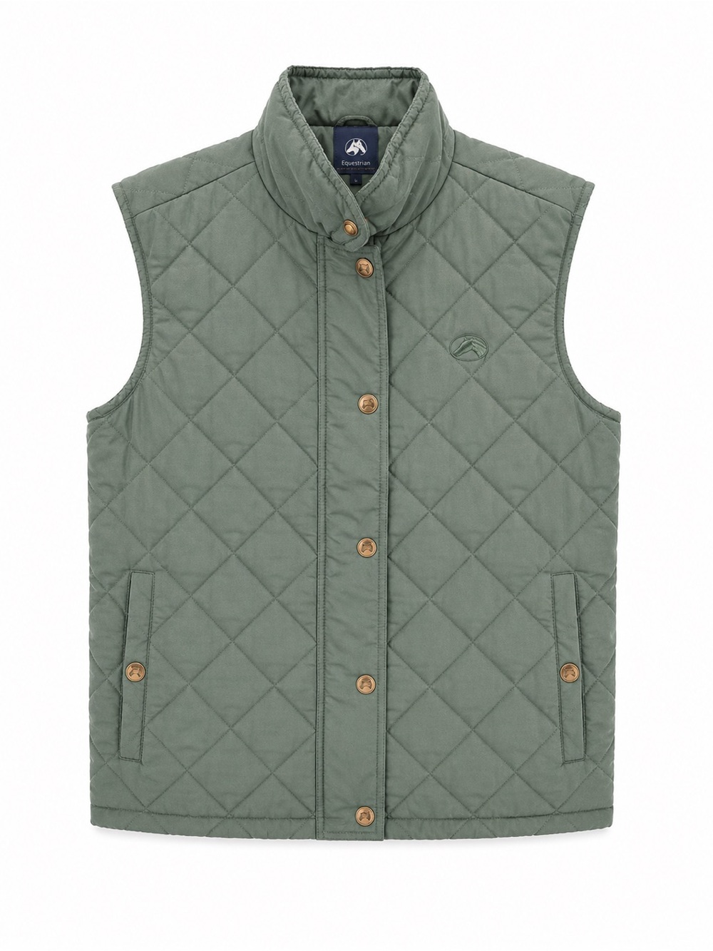 Riding Sport Equestrian Quilted Vest - Sage Green